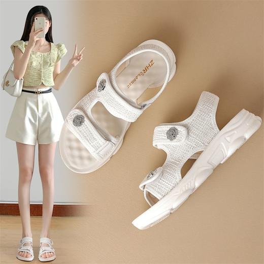 ZHR则则山茶风运动凉鞋女甜酷厚底空气凉鞋外出百搭ins沙滩鞋小众 商品图1