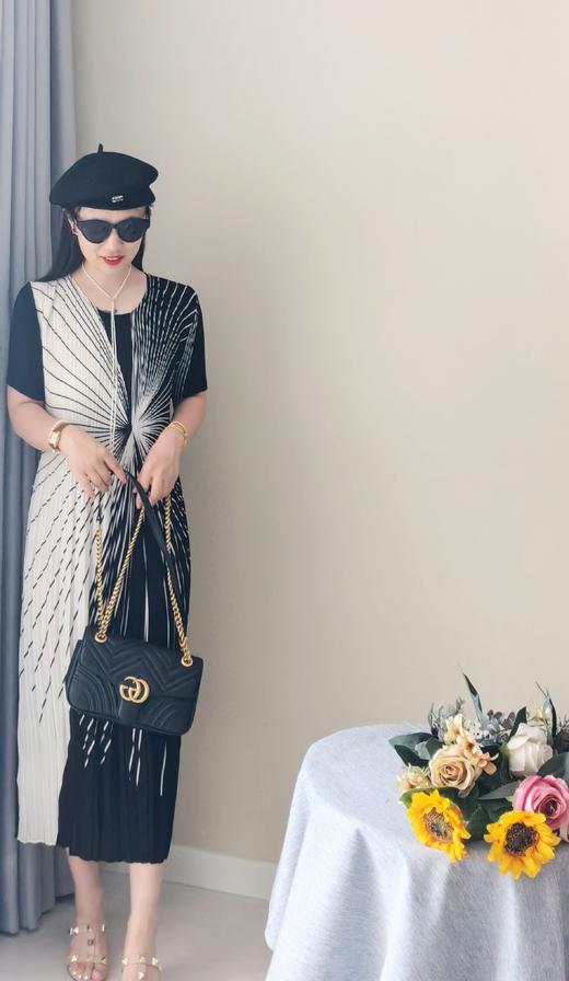 亚麻丝天丝南韩丝极薄三宅褶皱显瘦连衣裙 商品图3