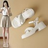 ZHR则则时尚罗马交叉带厚底凉鞋2024夏季新款学院风百搭简约女鞋 商品缩略图0