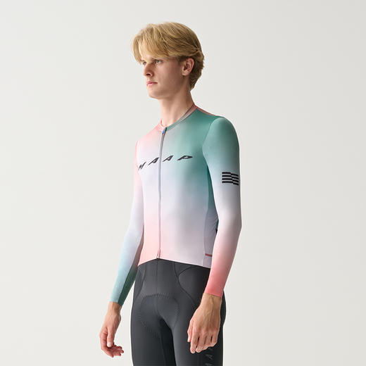 MAAP 男士 Blurred Out Pro Hex LS Jersey 翠岚色 长袖骑行服 商品图0
