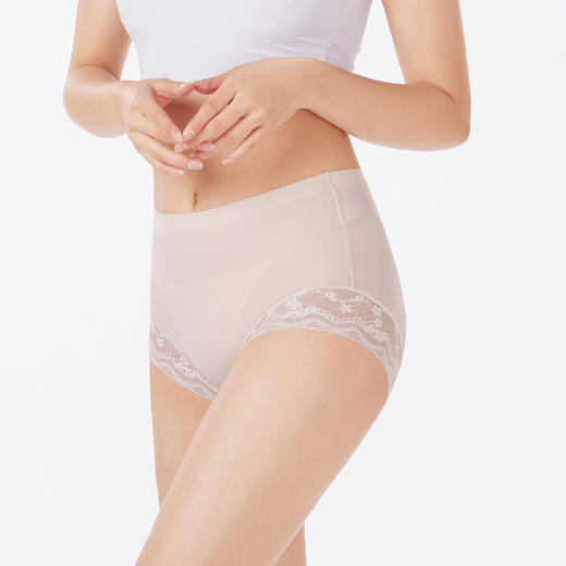 都市丽人内裤轻塑美臀平角裤锦氨+蕾丝女士内裤LKT4C1 商品图2