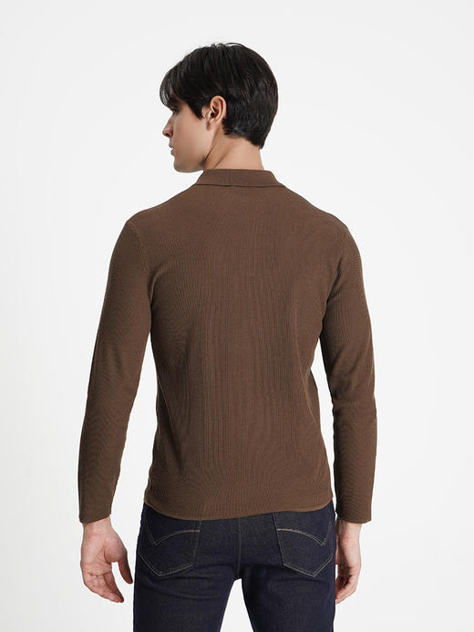 callisto咖啡色绵羊毛混纺长袖毛衣 商品图4