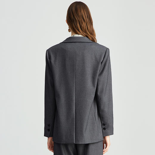 EITIE爱特爱廓形中性高级感灰色直筒显瘦西装外套女秋季新款C2403406 商品图4