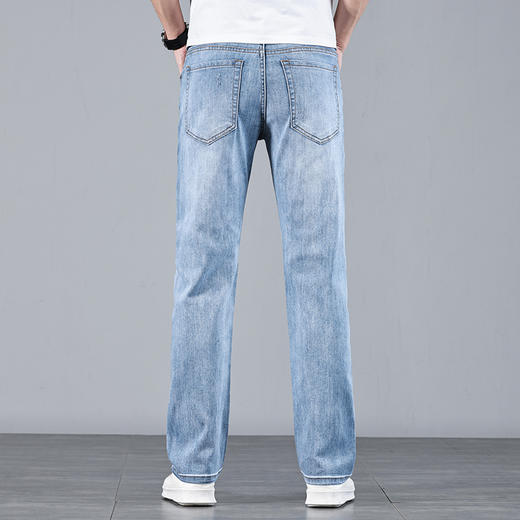 赤兔嗨购男装合身直筒弹力不束缚牛仔裤2024年秋冬新款四季通用水洗长裤宽腿 商品图7