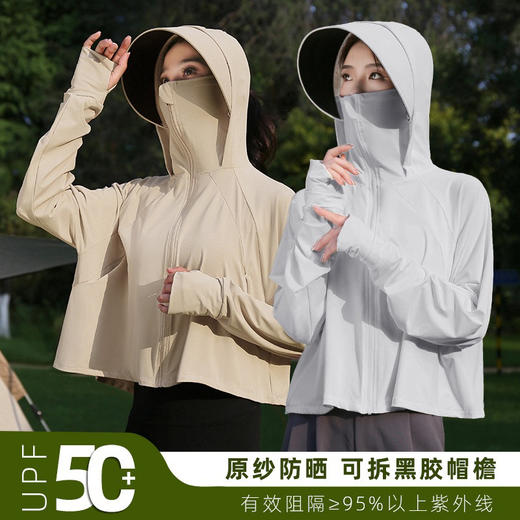 户外防晒衣女夏季2024新款黑胶冰丝原纱防紫外线罩衫骑车薄防晒服 商品图0