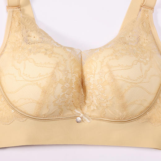 都市丽人内衣聚拢升杯常规文胸蕾丝B:中厚C:薄文胸3/4杯四排扣无钢圈YBT5D5 商品图9