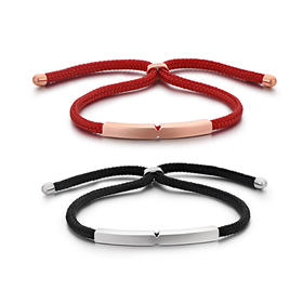 卡蒂罗/KADER 命运之箭情侣手链 925银新中式国风配色古典编织绳可调节一对 浪漫简约手饰精致百搭配饰