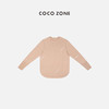 COCO ZONE 春季罗纹圆领长袖T恤下摆U型开叉上衣24C10225 商品缩略图1