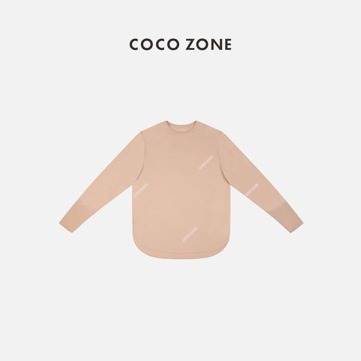 COCO ZONE 春季罗纹圆领长袖T恤下摆U型开叉上衣24C10225 商品图1