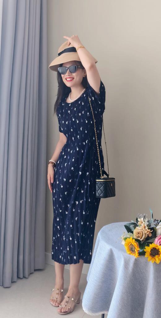 亚麻丝天丝南韩丝极薄三宅褶皱显瘦连衣裙 商品图1