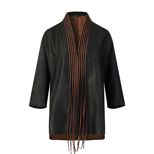 TANGY Collection天意精品2024秋季新品中国风中长款茛绸女士外套 商品图4