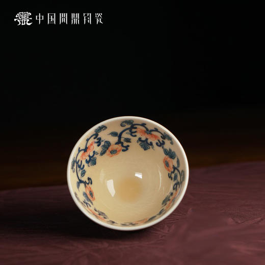 问鼎钧瓷鹅黄青花木兰杯（满枝红） 商品图0