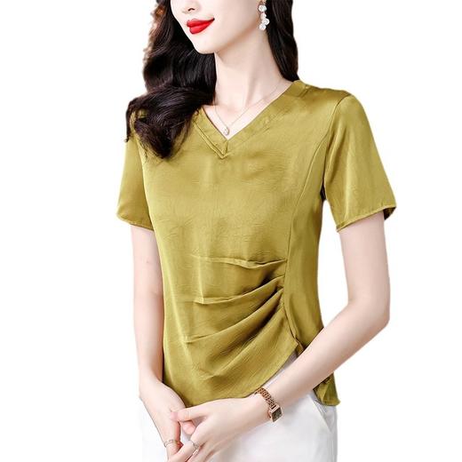 SMZ18884 2024高级感开叉短袖t恤女夏季装新款时尚小衫高级感不规则上衣潮 商品图4