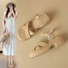 ZHR则则时尚罗马交叉带厚底凉鞋2024夏季新款学院风百搭简约女鞋 商品缩略图2