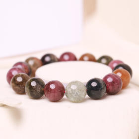 天然碧玺圆珠手链