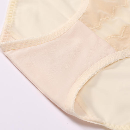 都市丽人内裤薄透丝滑三角裤蕾丝+泳布女士内裤YPT5D5 商品图9