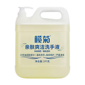 榄菊洗手液大桶装5kg带泵头补充装 温和洁净护手不刺激家庭酒店餐厅
