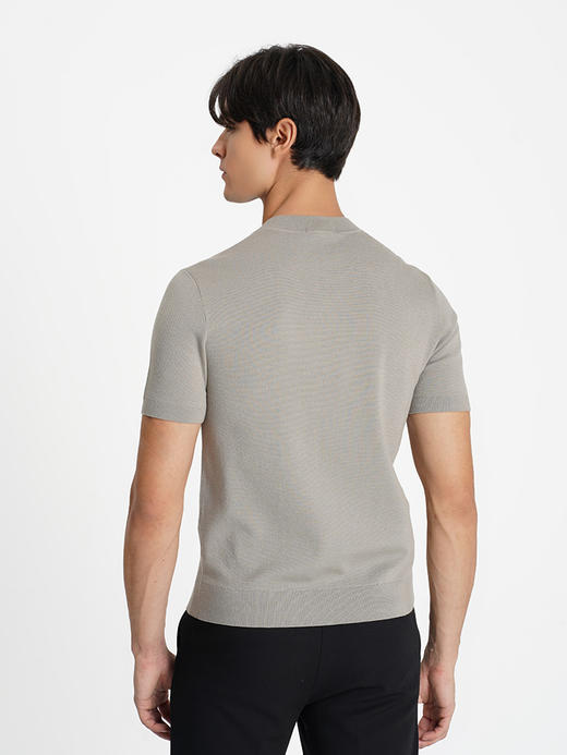 callisto浅灰羊毛混纺短袖毛衣 商品图4