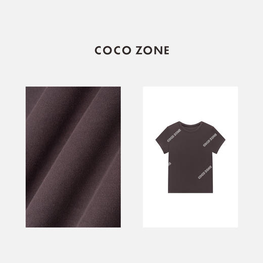 COCO ZONE 复古百搭短袖T恤纯色圆领显瘦上衣CC1C1767 商品图2