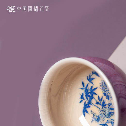 问鼎钧瓷鹅黄青花晖盈杯（凤栖繁锦）（缺货） 商品图1