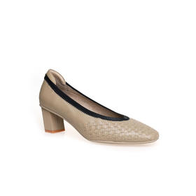 豪麟名鞋奥莱迪嘉女鞋皮鞋胎牛皮革DJQYA42WP013卡其色  原价1660元