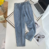 雀说 200斤胖MM春夏韩版百搭薄款牛仔裤休闲九分裤加大码女装4ZF-2228 商品缩略图1