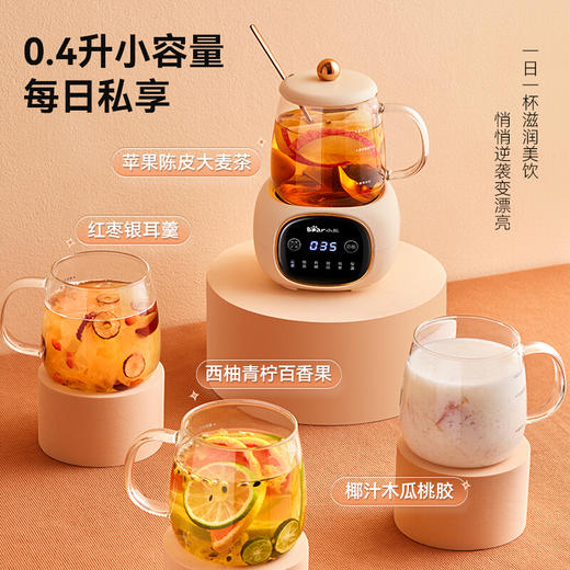小熊（Bear）养生壶迷你养生杯 小型分体式煮茶壶煮茶器烧水壶电热水壶玻璃花茶壶 YSH-Q04E5 0.4L 商品图0