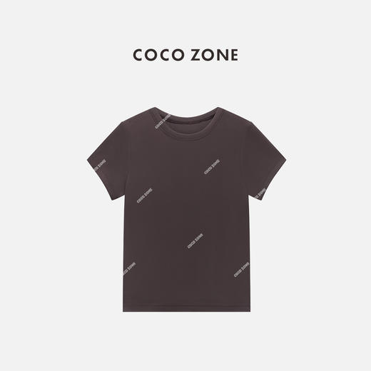 COCO ZONE 复古百搭短袖T恤纯色圆领显瘦上衣CC1C1767 商品图0