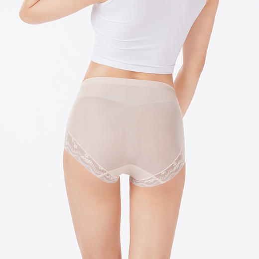 都市丽人内裤轻塑美臀平角裤锦氨+蕾丝女士内裤LKT4C1 商品图3