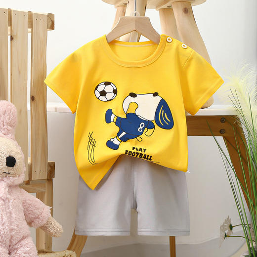 【捡漏39.9任选两套】新款纯棉儿童短袖套装棉男童童装女童短裤运动家居服套装夏装 商品图3