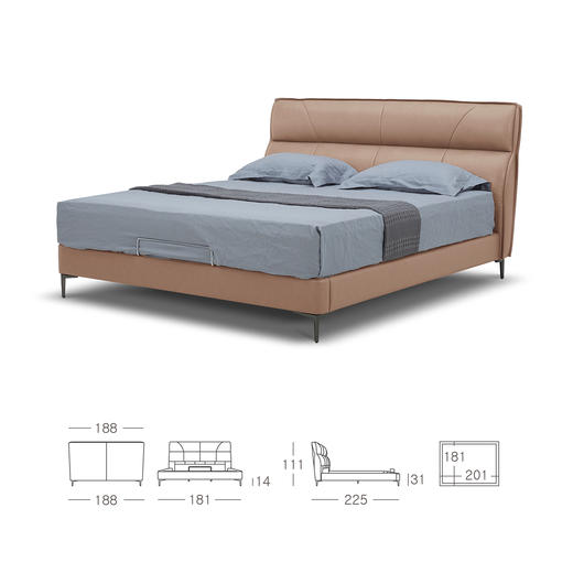 顾家家居整装 现代极简 皮艺软床 KZ.B1011PQ1家系·悸动 商品图5