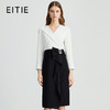 EITIE爱特爱不对称设计通勤撞色收腰包臀V领气质连衣裙秋新款C2407414 商品缩略图0