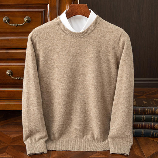 毛豆-XK8601男士百搭圆领羊毛衫 商品图3