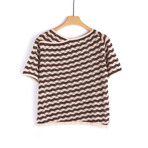 福利款~雀悦 【天丝】莱塞尔高档针织衫宽松大码夏季T恤百搭短袖上衣4ZF-XP020 商品图6