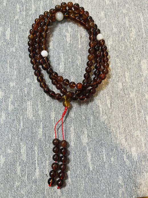 棕血珀配翡翠串珠珠型1.2cm【器悟雅玩】 商品图0