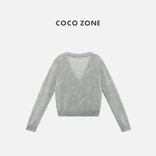 COCO ZONE 时尚V领单排扣针织开衫显瘦长袖上衣CC2C1246 商品图1