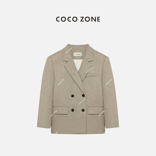 COCO ZONE经典翻驳领时尚西装不对称口袋设计外套24C10228 商品图1