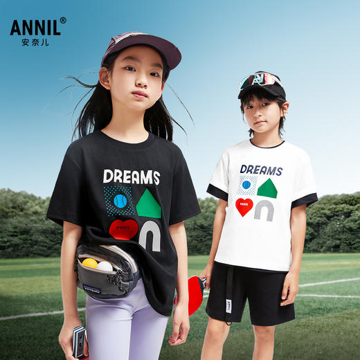男女童圆领短袖针织衫夏季新款安奈儿童装EM421176 商品图1