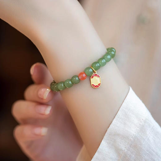 【经典】青鸾冰晴绿和田玉手串 商品图1