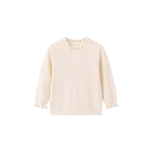 【高定系列】英氏儿童毛衣针织衫秋季女童纯色打底羊绒套头衫新款 商品图4