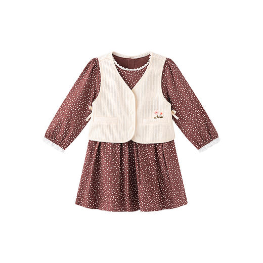 【商场同款】英氏女童连衣裙秋季女童马甲裙子休闲套装2024新款 商品图4