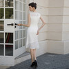 IWY/气质显瘦白色无袖内搭连衣裙女西装外套百搭法式长裙优雅鱼尾裙 Q1062 商品缩略图4