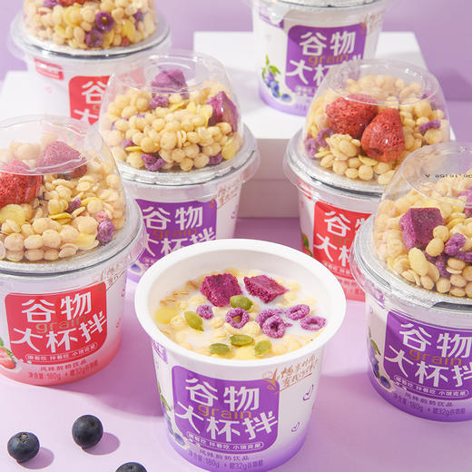 【尽享嚼乐趣，均衡又营养】搅拌酸奶谷物酸奶杯 6杯/箱 嚼着吃的酸奶 大杯装燕麦酸奶 两种口味 多重享受-QQ 商品图0