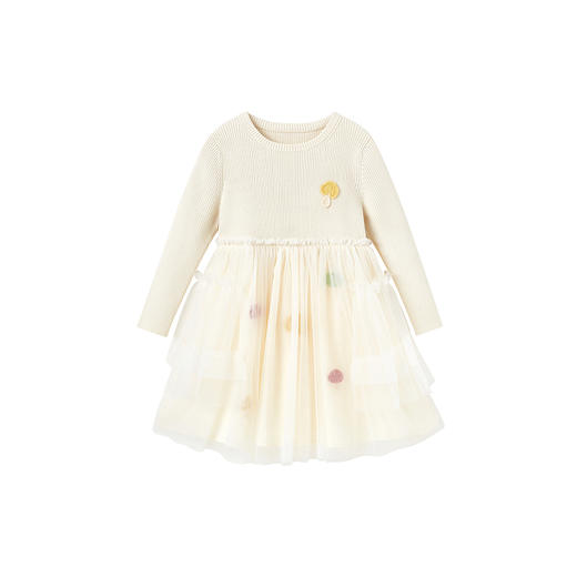 【高定系列】英氏女童纱裙连衣裙可爱羊绒公主裙新款女童裙子 商品图4