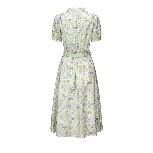 司歌棉短袖连衣裙印花翻领优雅衬衫EA871135 商品图4