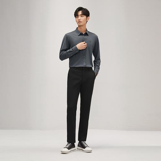 【含羊毛】柒牌长袖衬衫男2024秋季新款商务休闲垂感翻领百搭衬衣	127A71010 商品图3