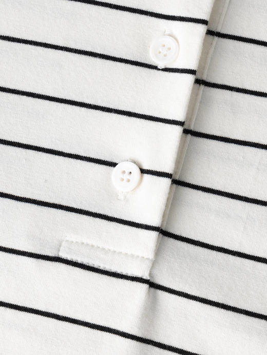 COCO ZONE 时尚休闲条纹T恤百搭翻领长袖上衣CC1B1409 商品图6