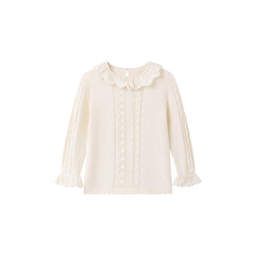 【高定系列】英氏童装长袖针织衫秋季纯色百搭羊绒套头衫新款 商品图4