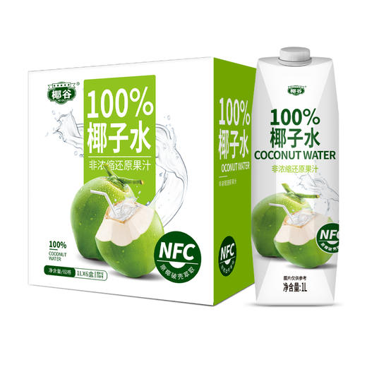 椰谷 NFC100%椰子水 1L×6盒 冲调饮料 商品图0