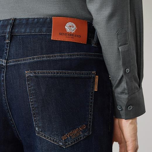 【含莱赛尔】柒牌牛仔裤男士2024秋季新款字母绣花直筒水洗长裤子	127H71970 商品图2